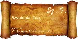 Szvoboda Ida névjegykártya