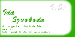 ida szvoboda business card